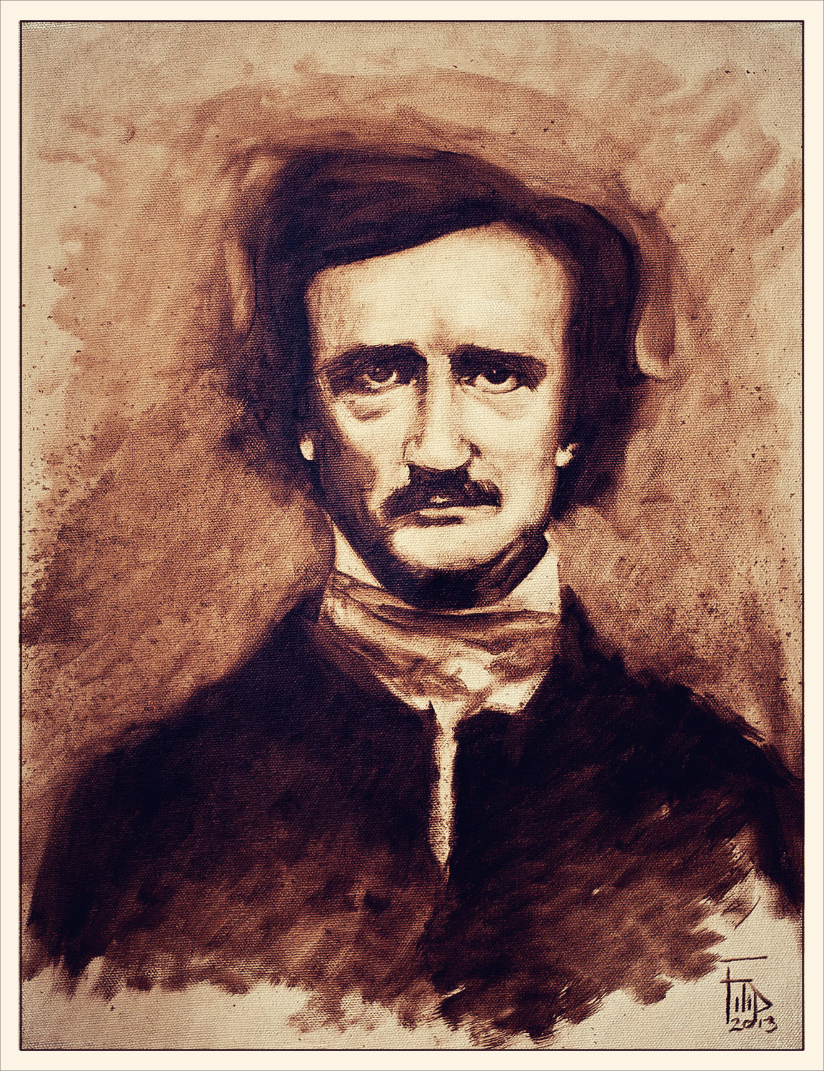 Artstation Edgar Allan Poe Sketch Oil Paint Filip Ivanovic