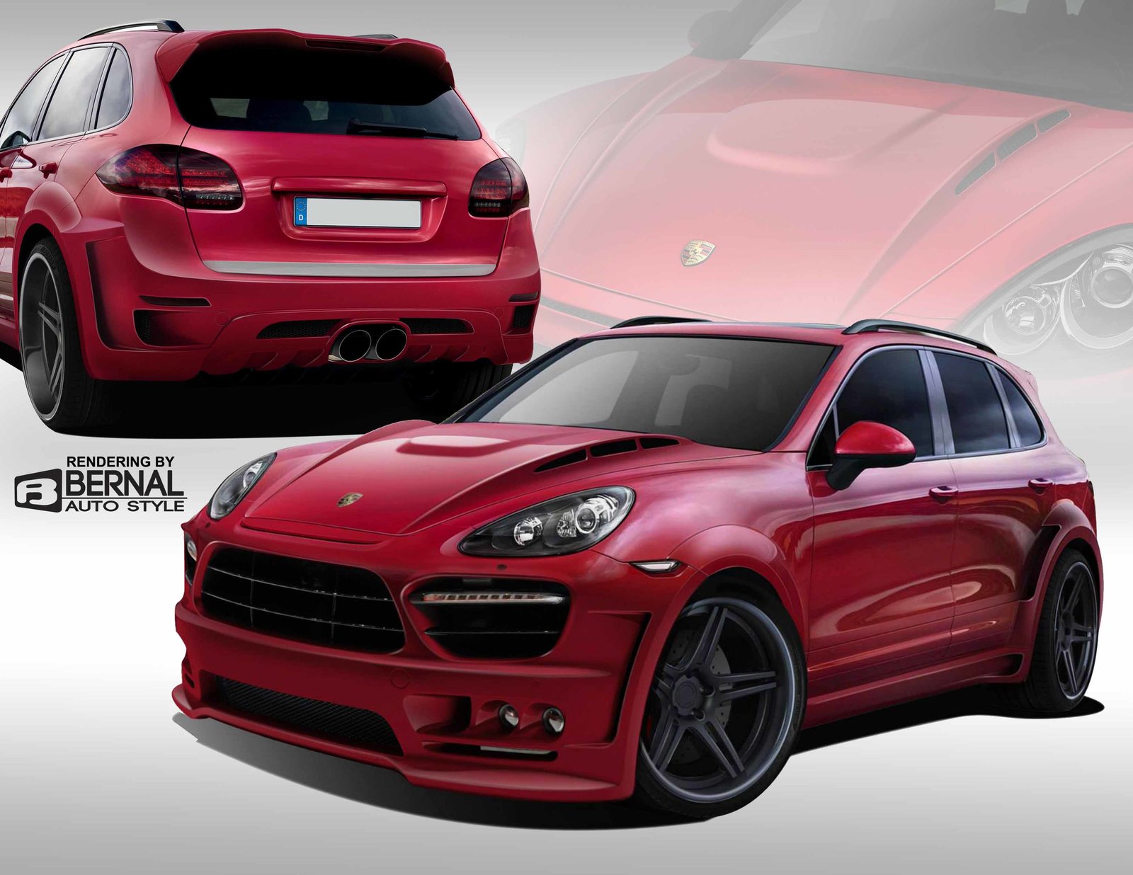 Matt Bernal Porsche Cayenne Turbo Body Kit Rendering