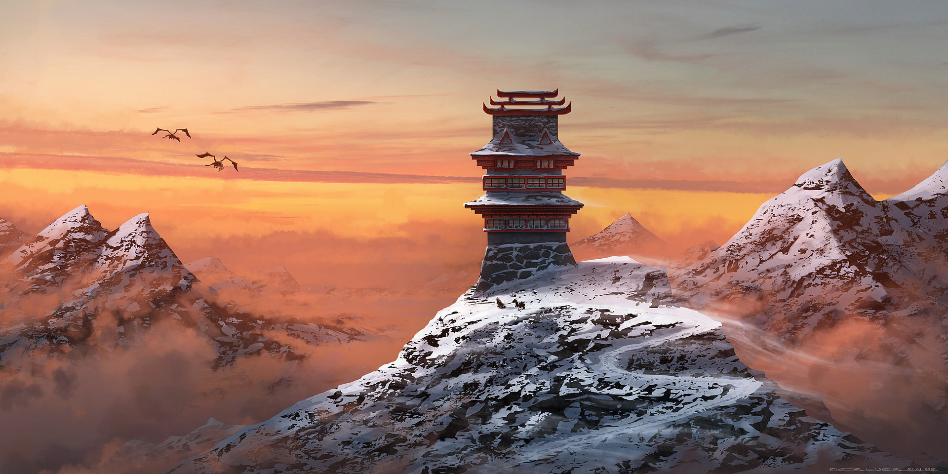 ArtStation - Mountain Tower 01, Piotr Lisek