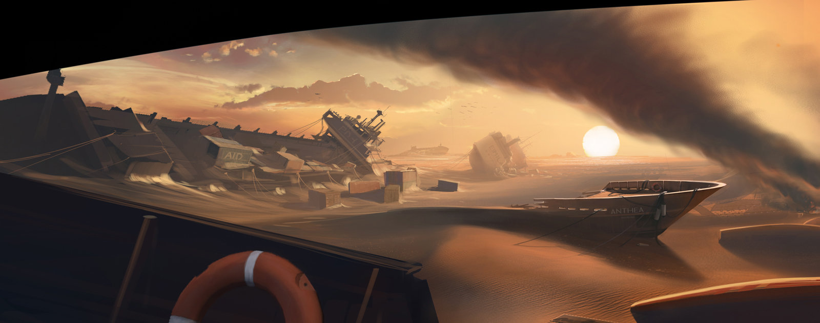 Artstation Spec Ops The Line Ship Graveyard Concept Michael Oberschneider Concept Design