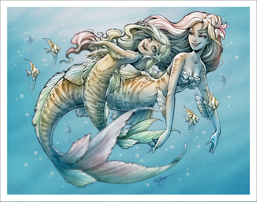 Mother and Daughter Mermaids, Kellee Riley.