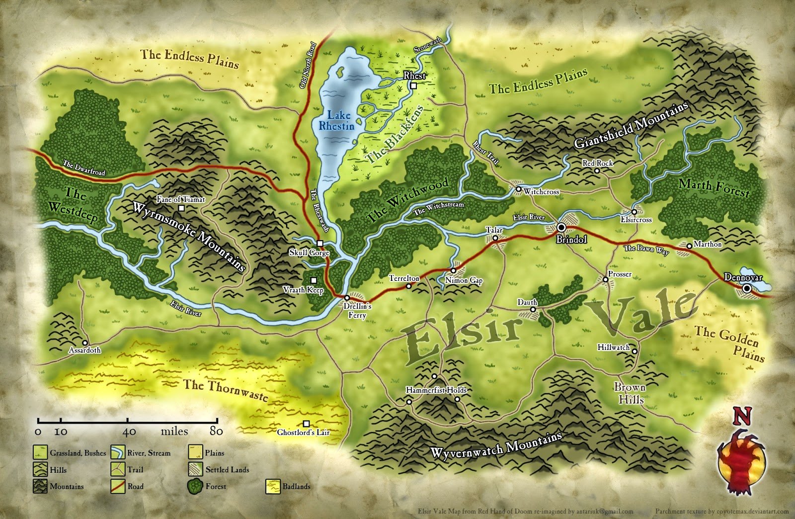 Antariuk Dungeons & Dragons Red Hand of Doom Elsir Vale Map