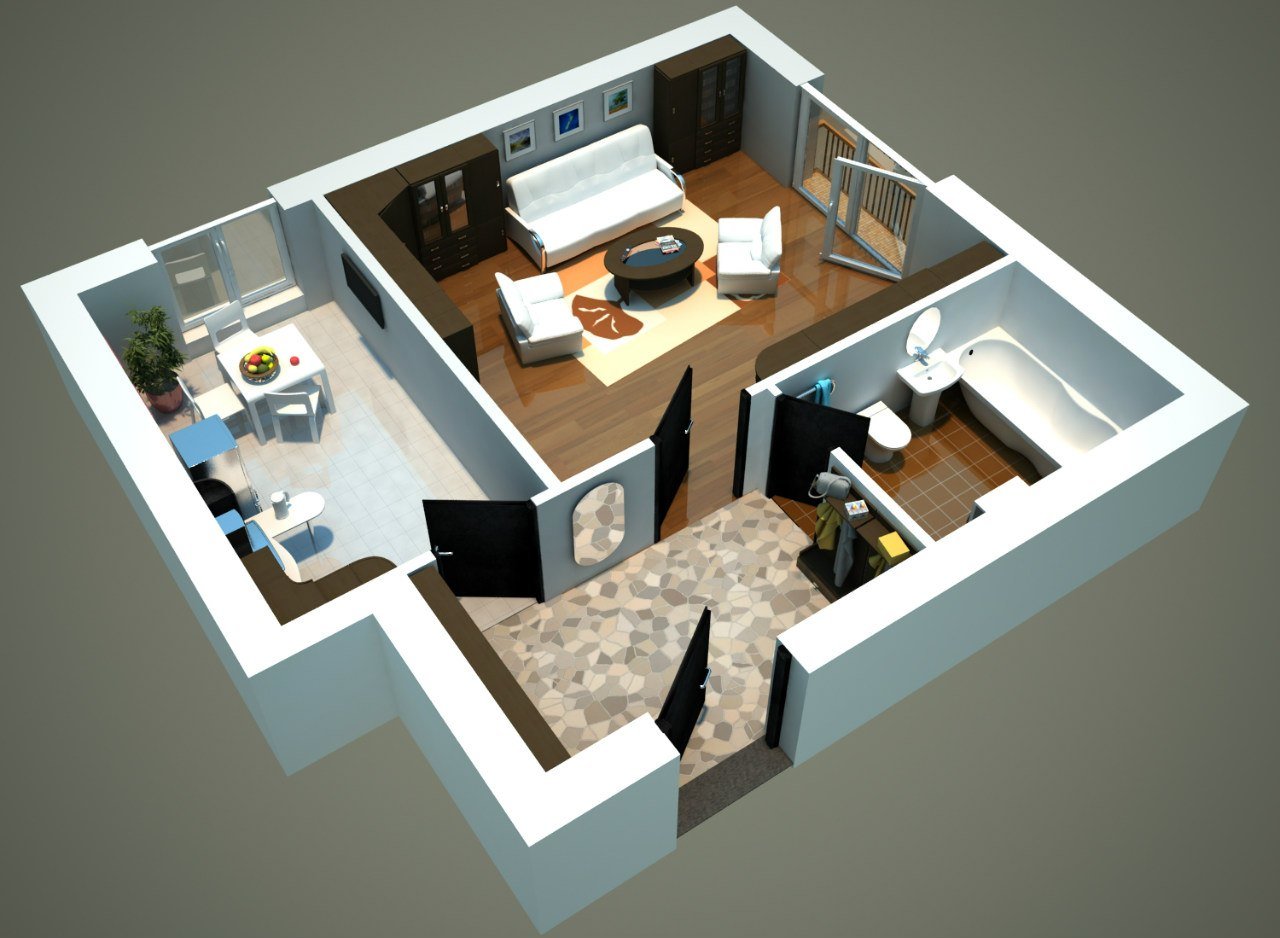 Используйте готовые решения. Однокомнатная квартира премиум класса. Квартира 3д. Компьютерная модель однокомнатной квартиры. Студия дизайна 3d.