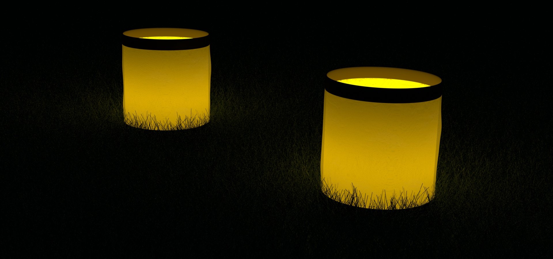 ground paper lanterns