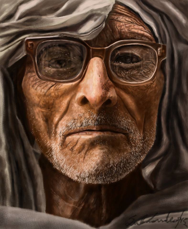 Artstation The Lonely Eye Old Indian Man Portrait Study Subhankar Ray
