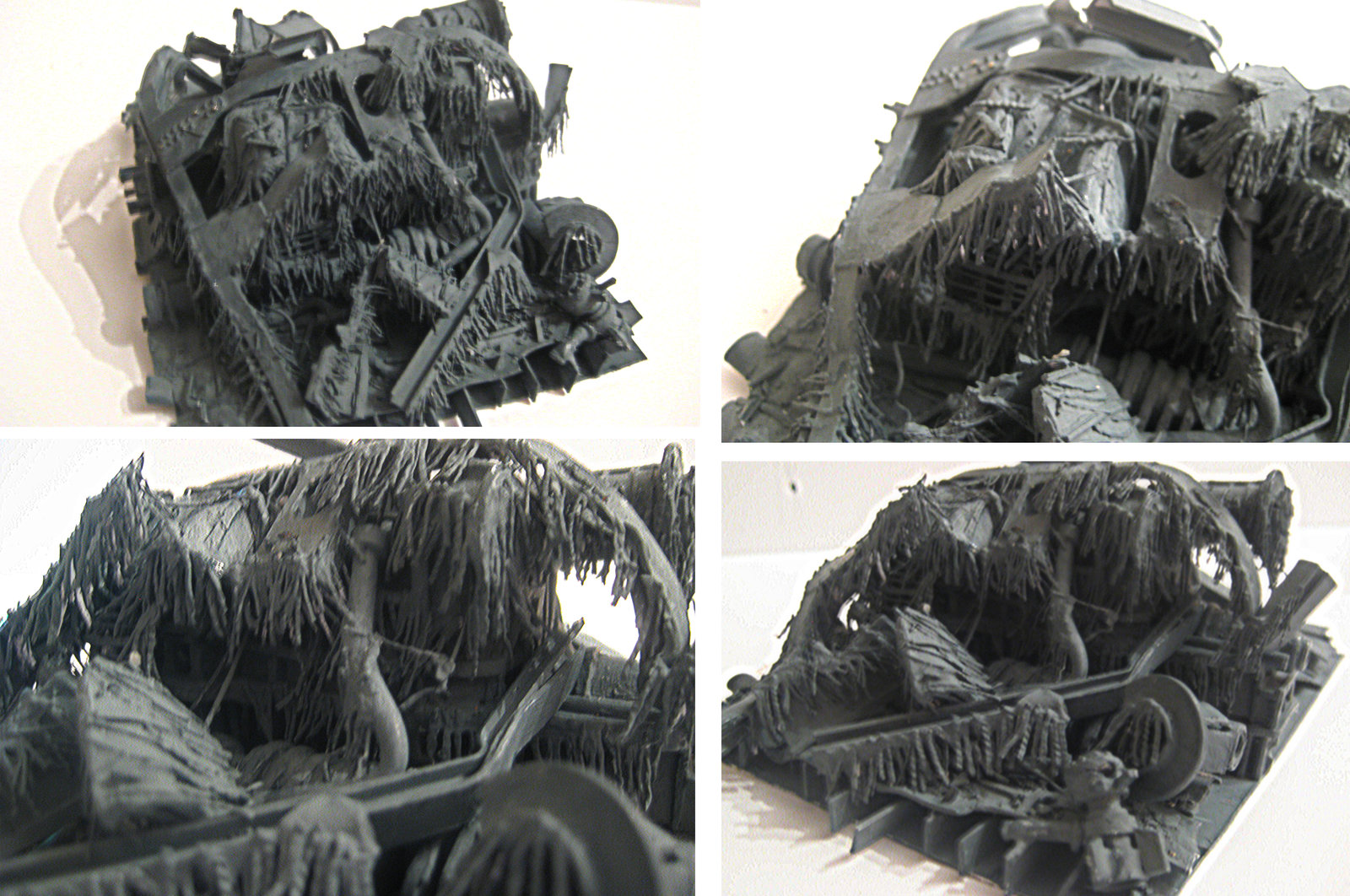 Turbine engine on its bedplates with wreckage and Rusticles applied 01.