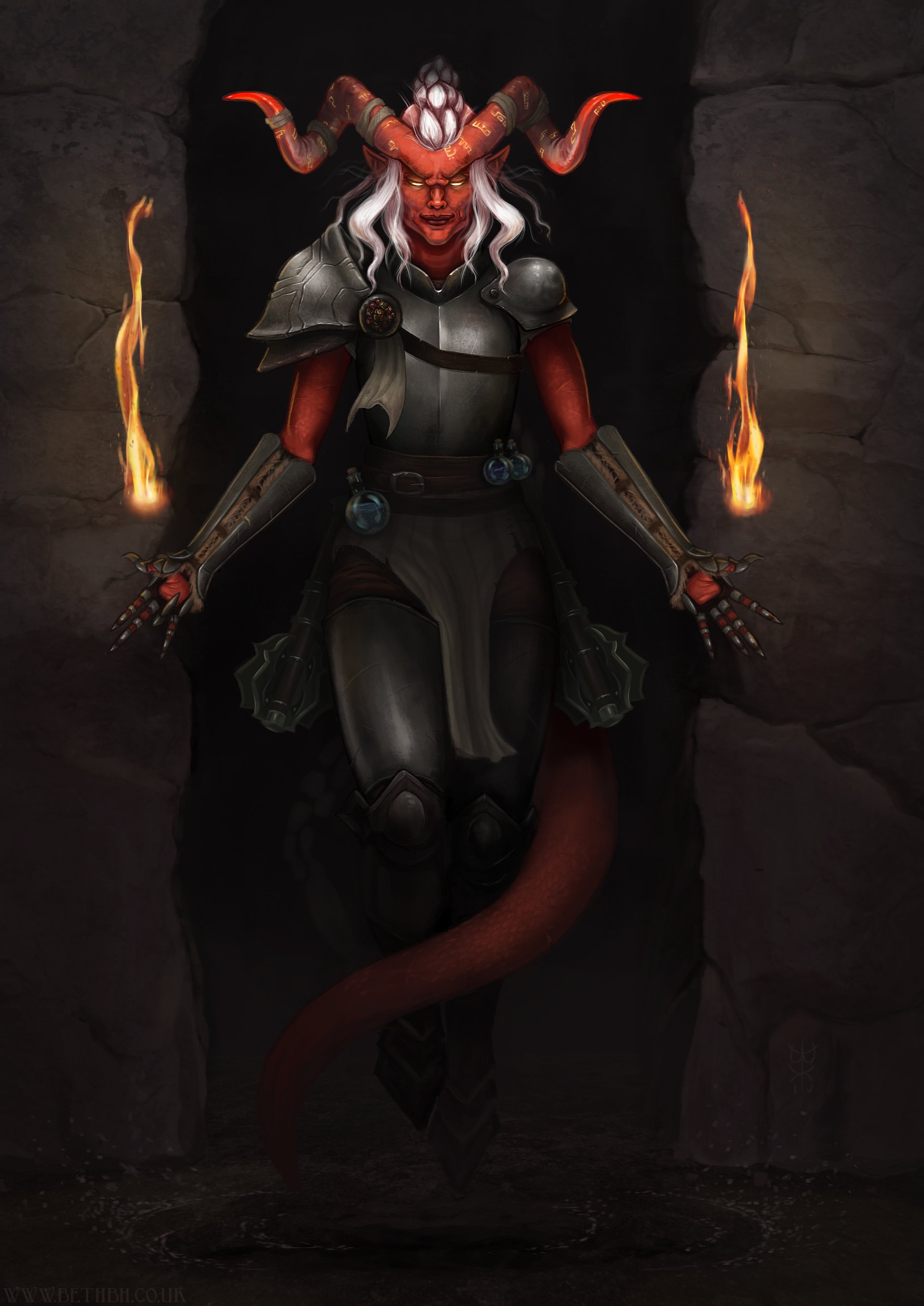 ArtStation - Despair - Tiefling Cleric, Beth Hughes