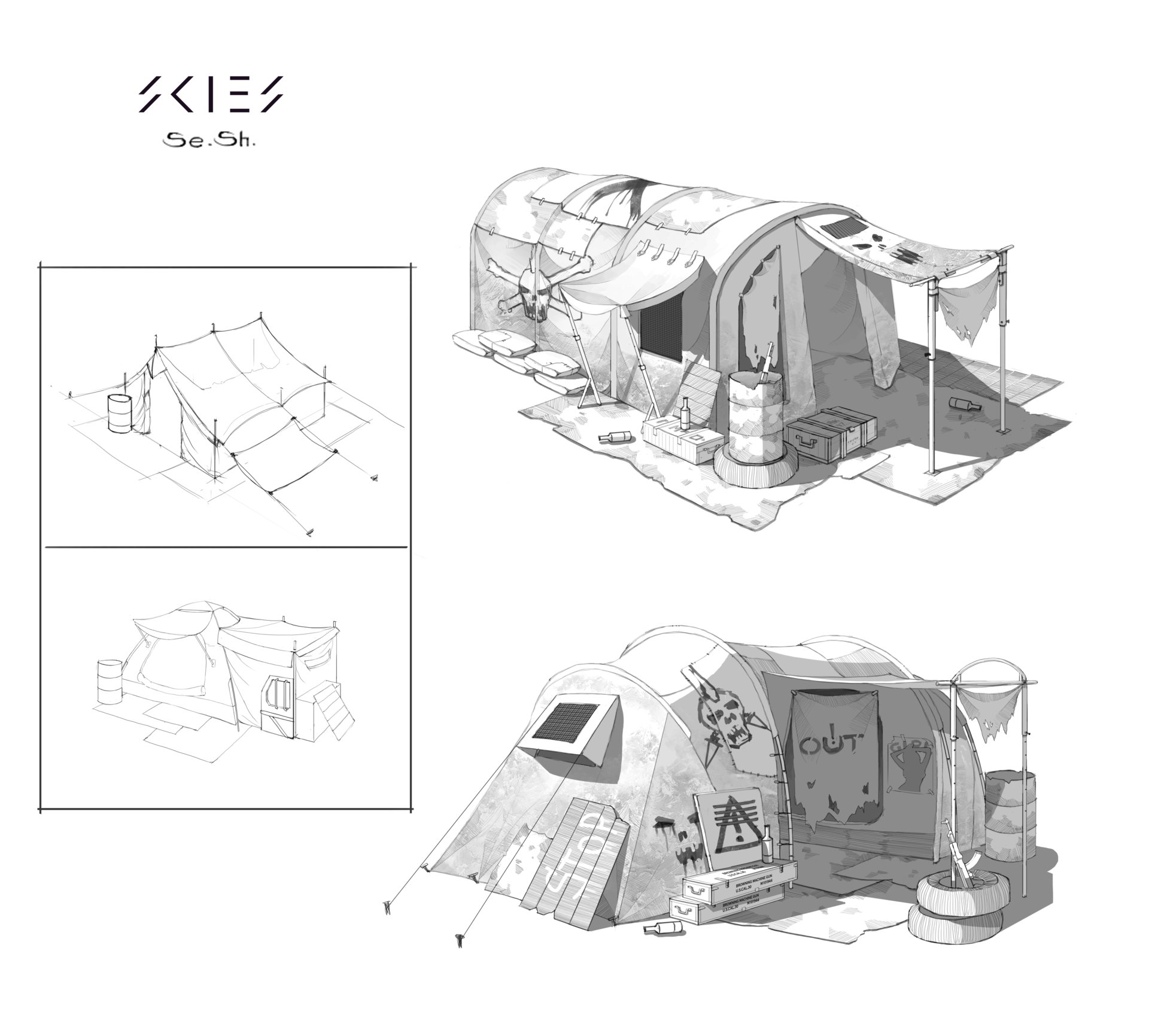 ArtStation - bandits camp, Sergey Shilkin