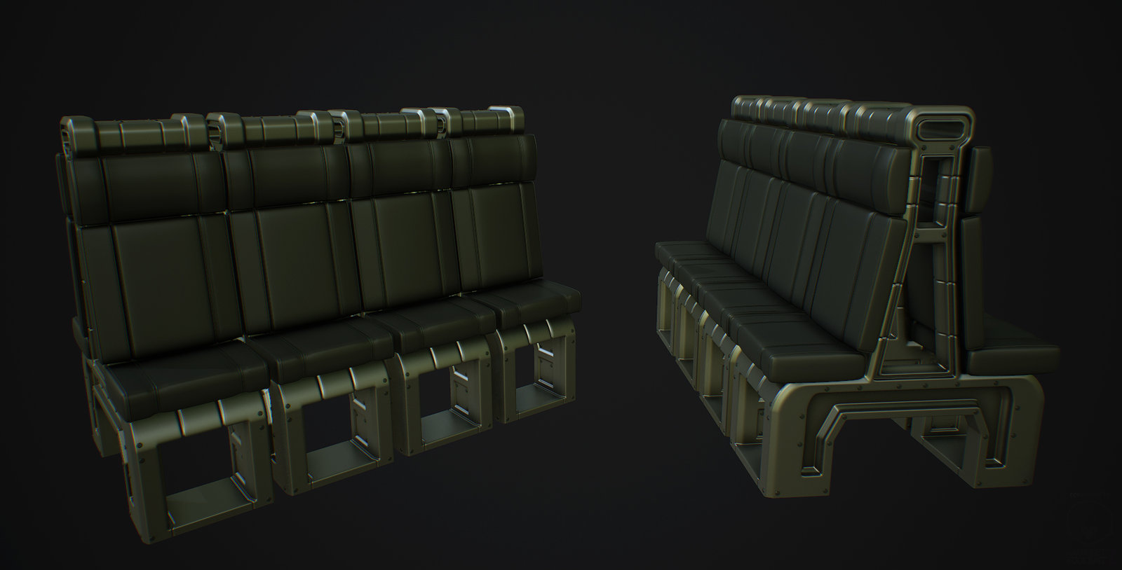 high poly chair model