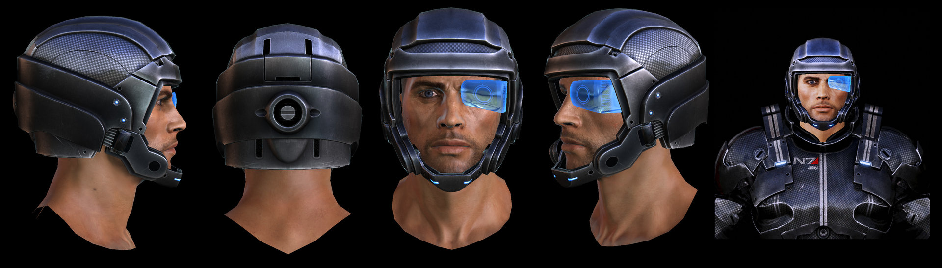 Rodrigue Pralier - Mass Effect 2 Assets - guns and helmets