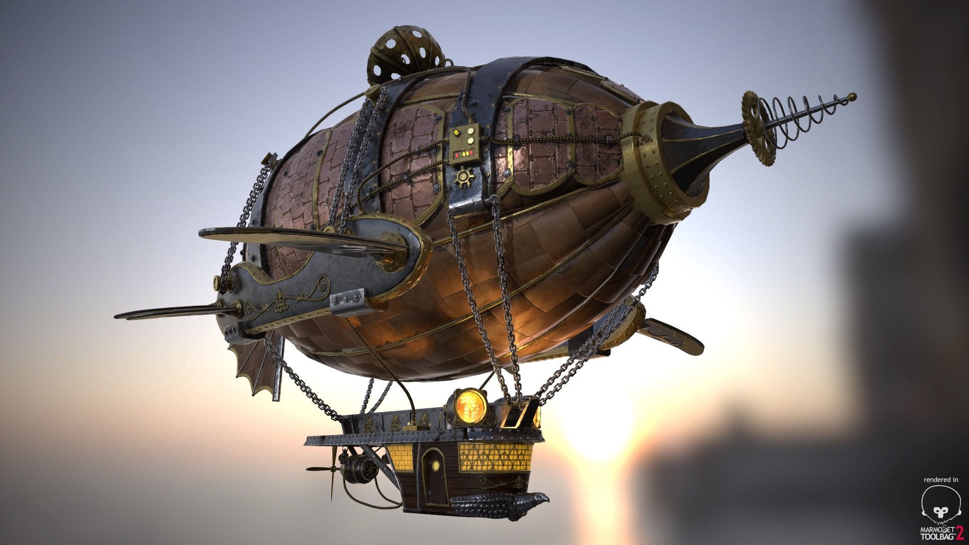 Artstation Steampunk Airship Adrian Alanis