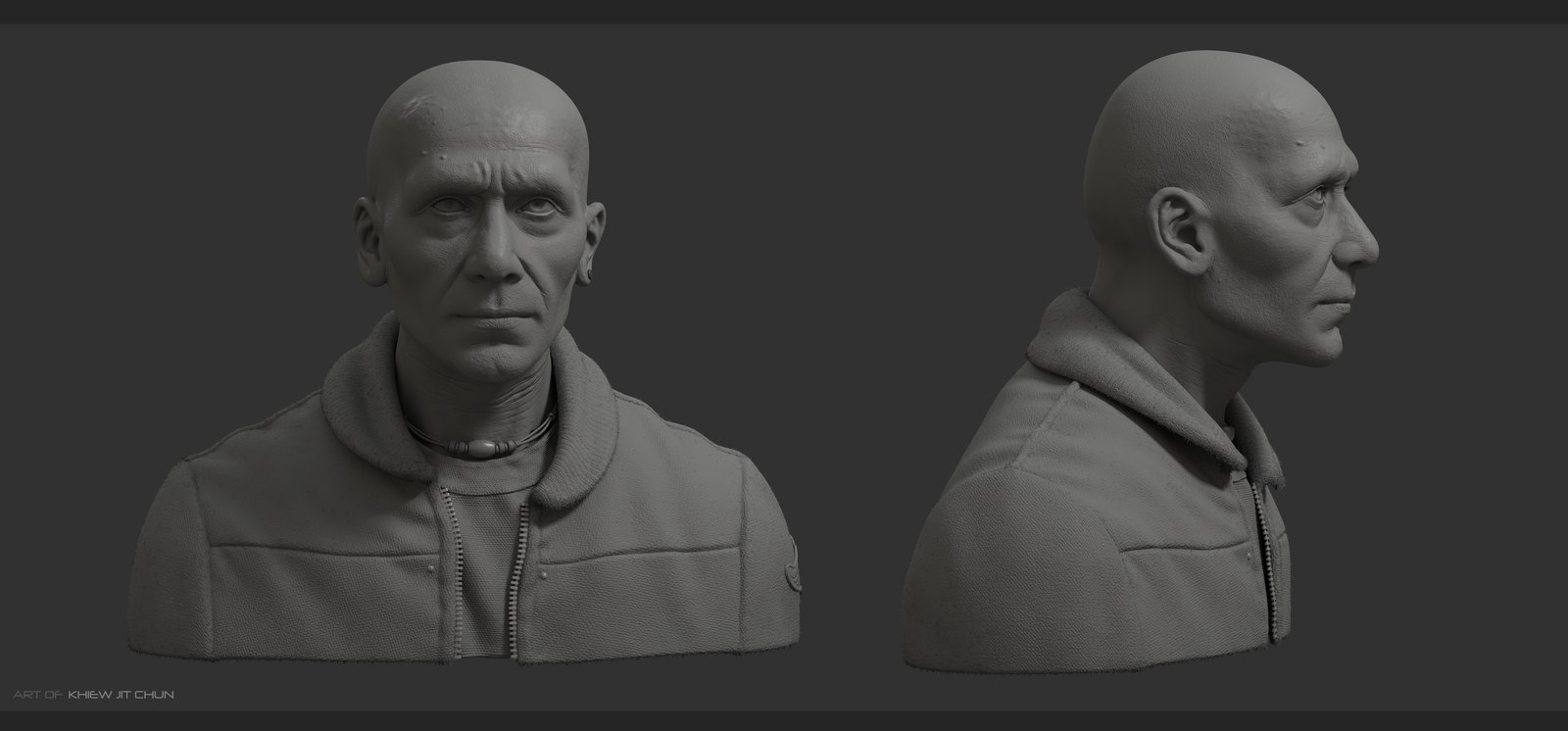 HumanPortrait_Clay Render