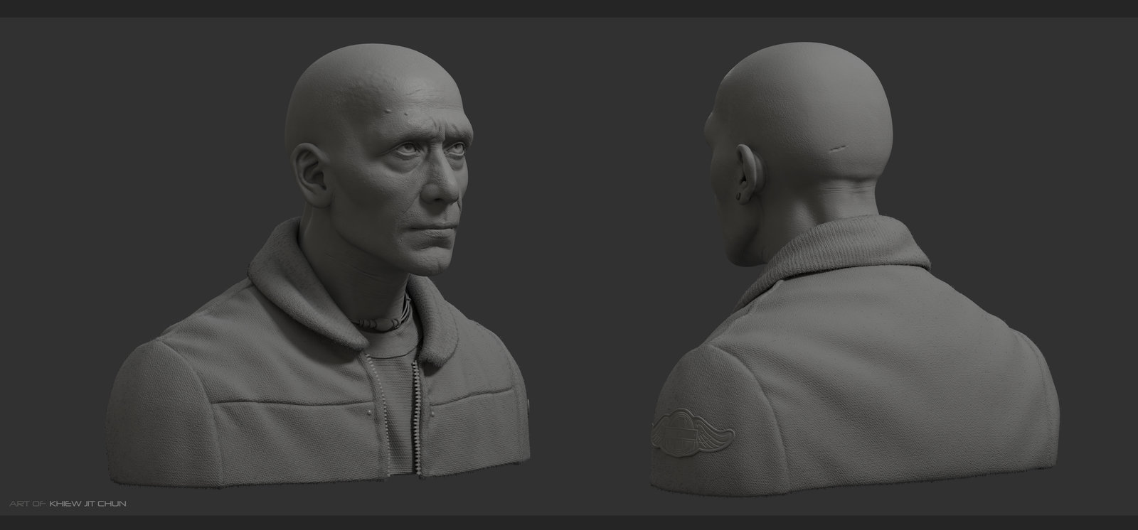 HumanPortrait_Clay Render