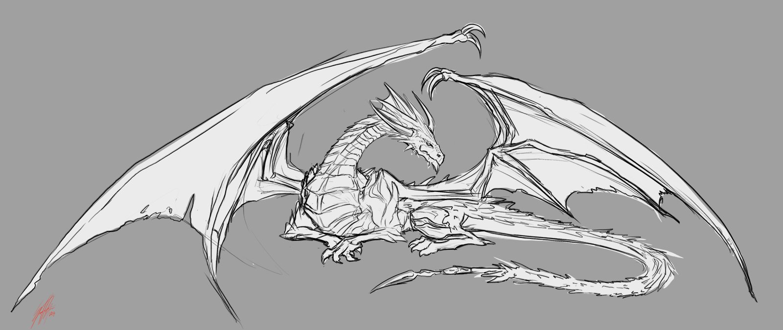 Series of Sketches - Dragons.