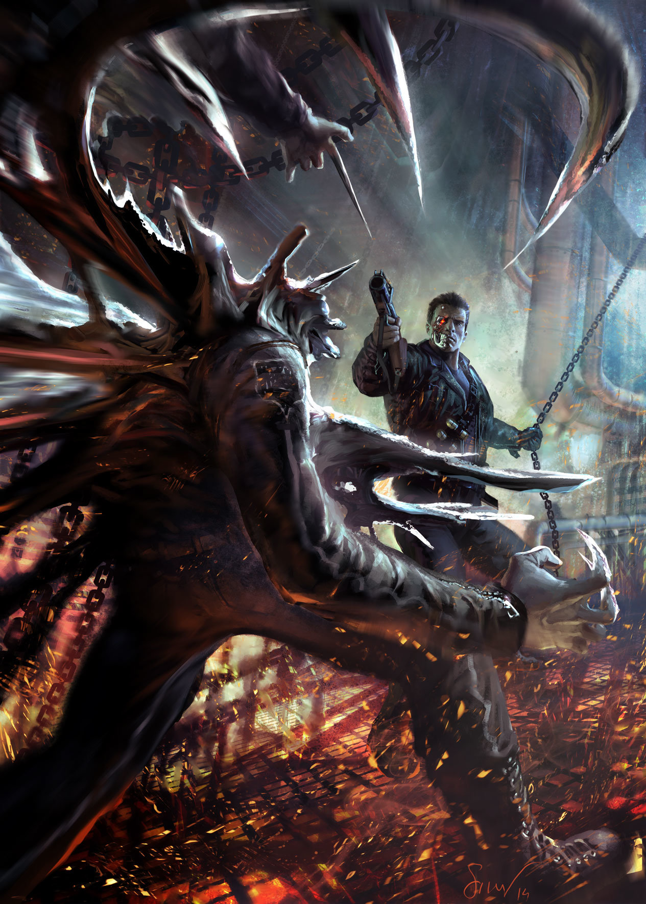 ArtStation Terminator 2 commission, Nicolas Siner