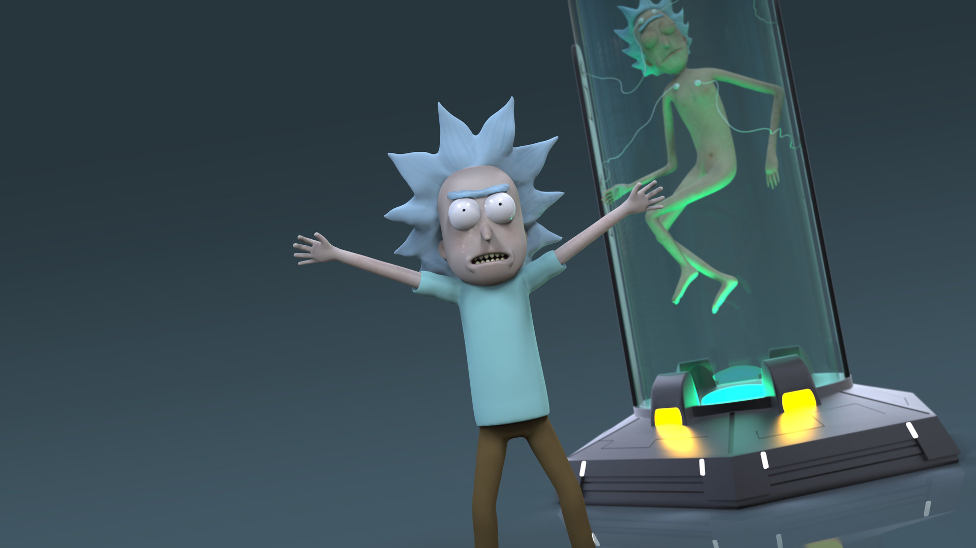 Artstation I M Tiny Rick Justin Trevena