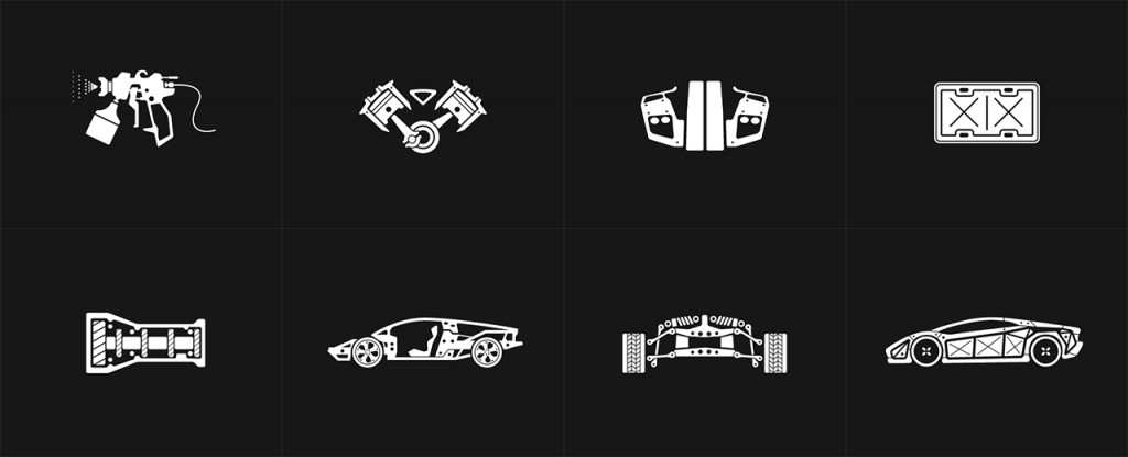 Car customization icons.