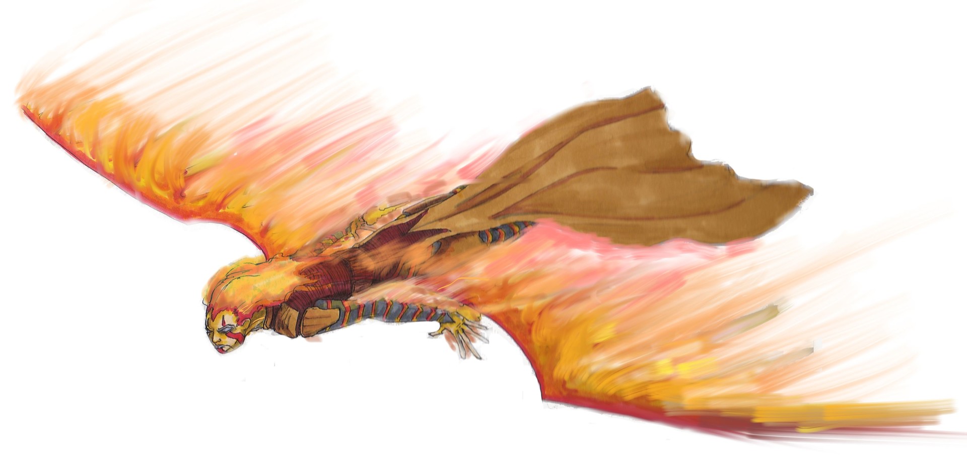 ArtStation - Fire elemental in flight.