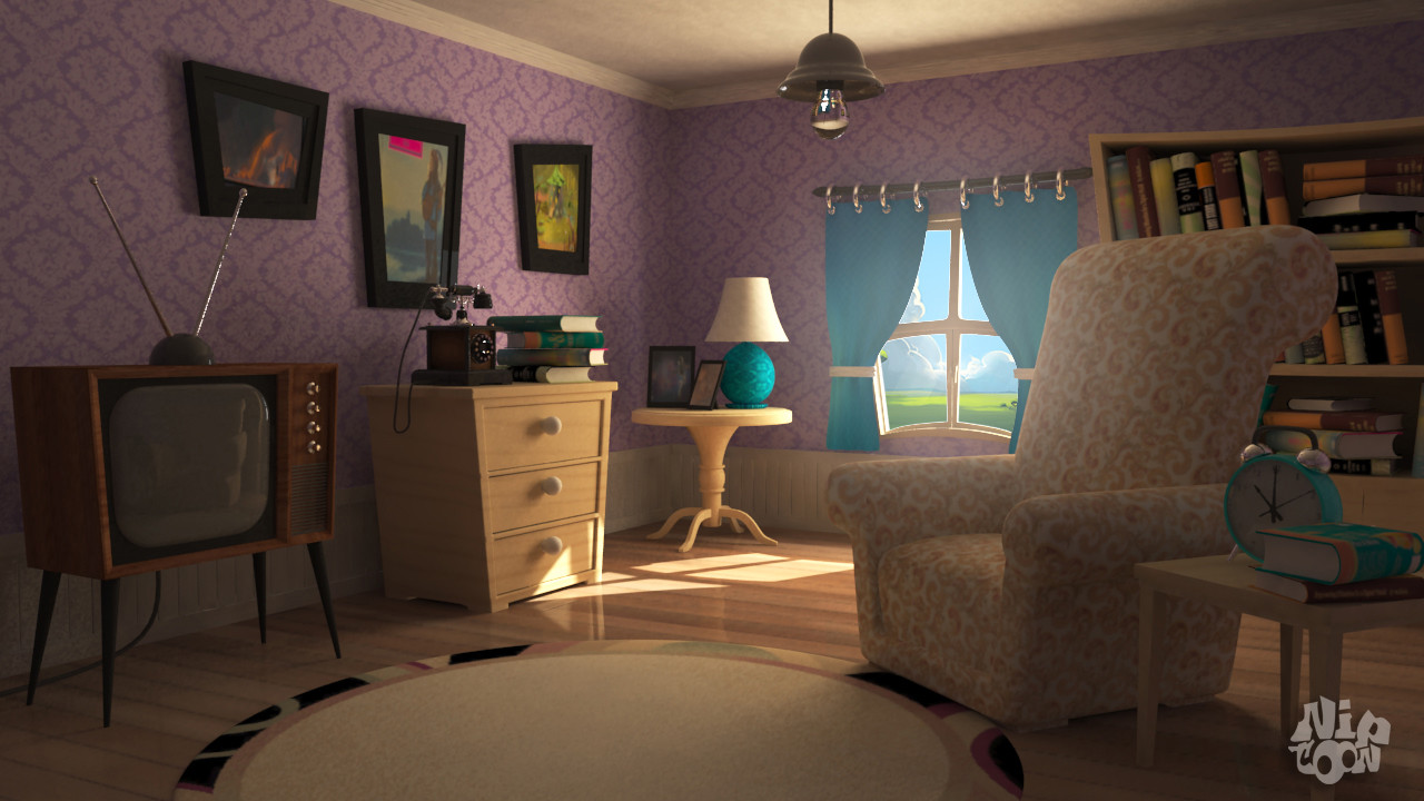 ArtStation - cartoon style room interior