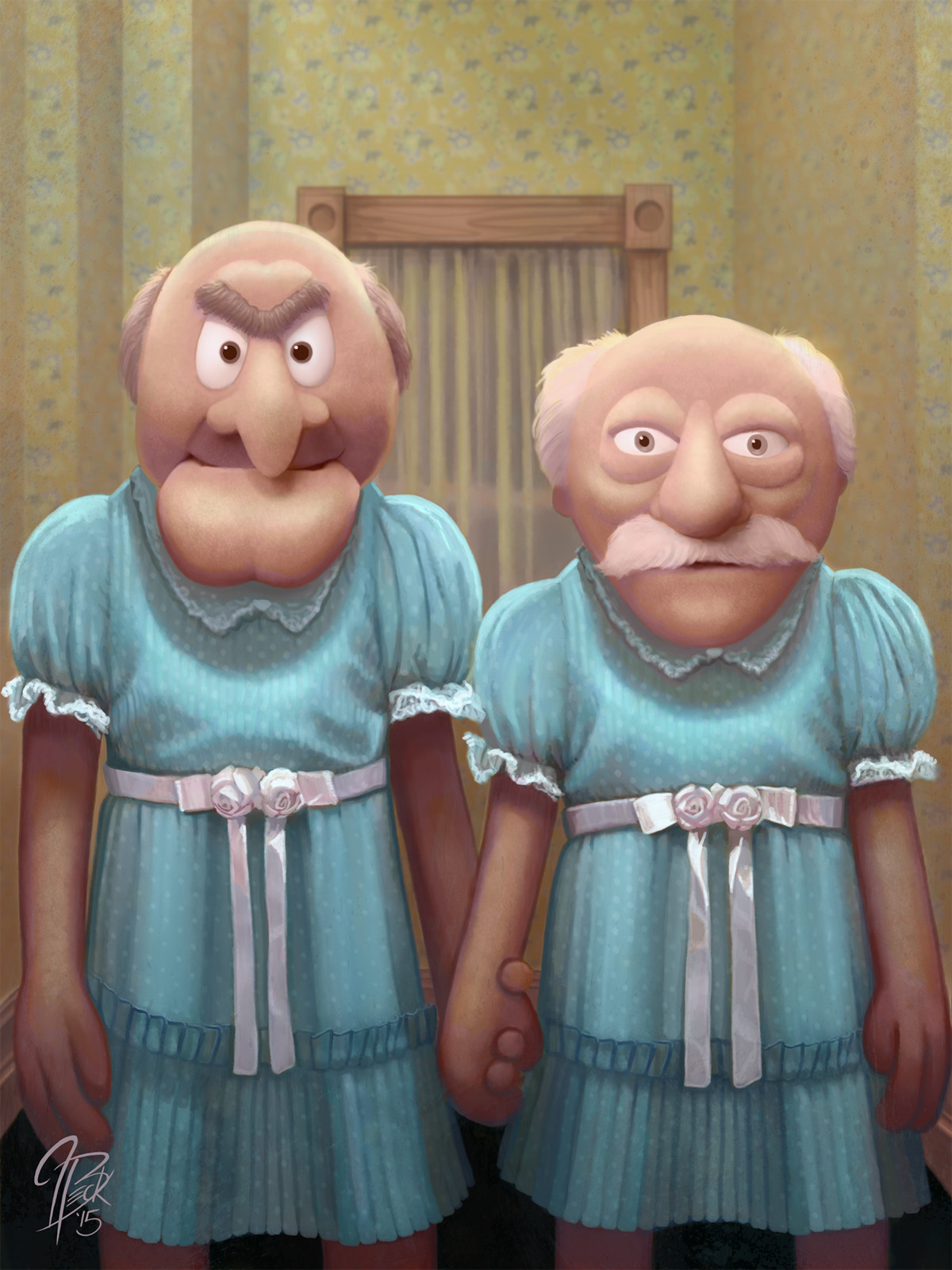 Statler and Waldorf as The Grady Twins