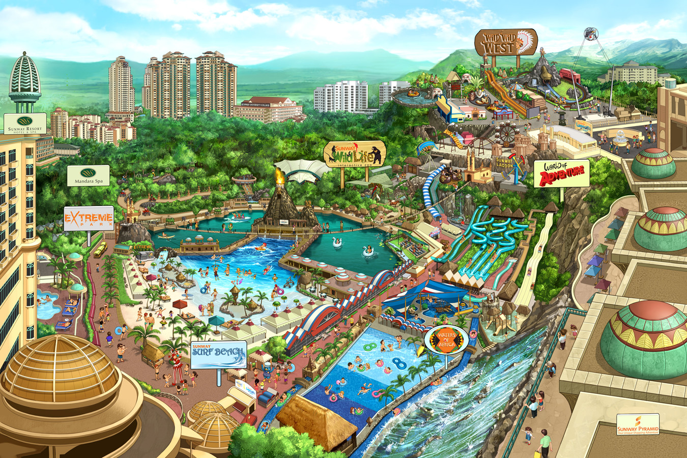 Sunway Lagoon Theme Park Map