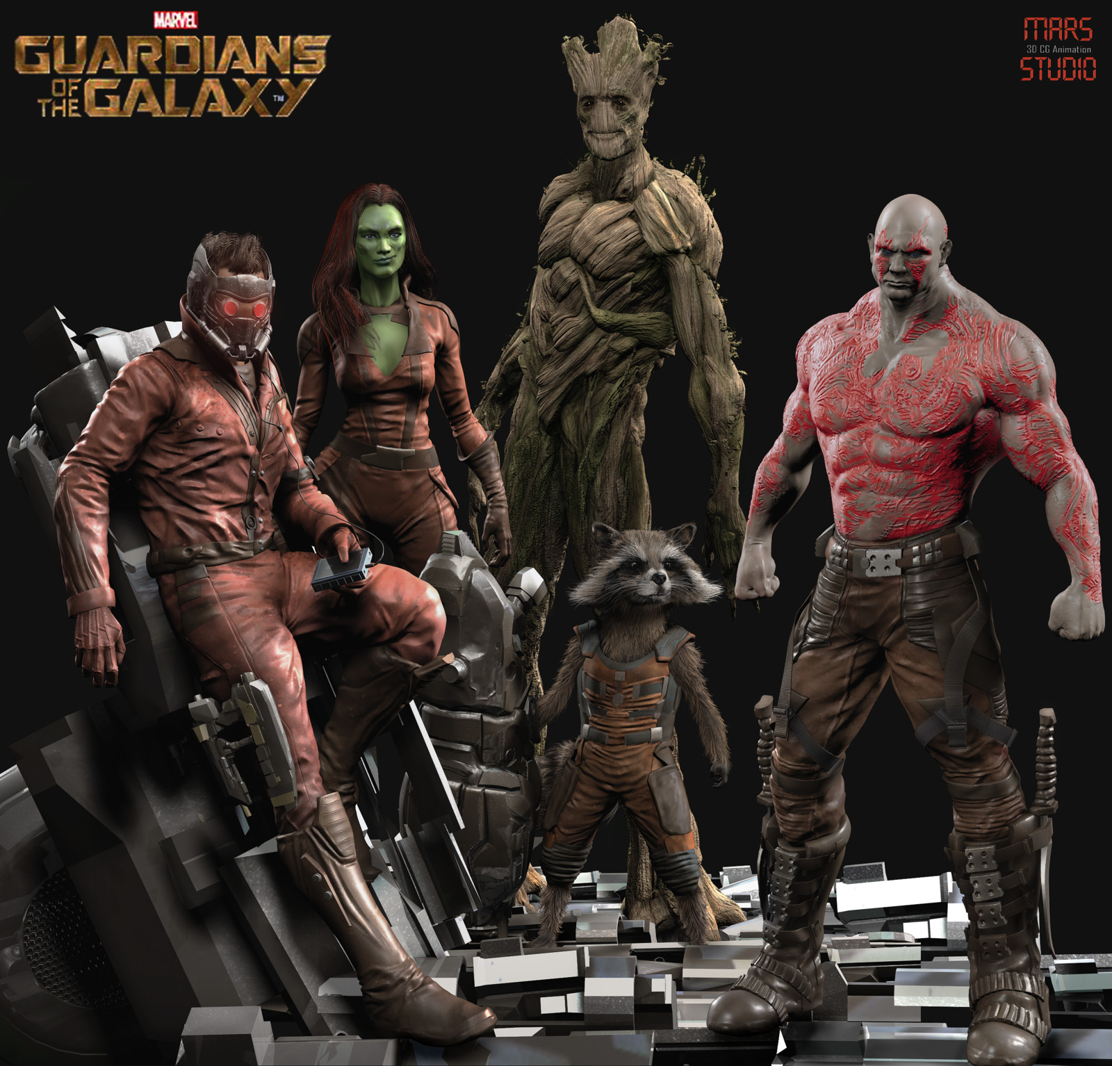 Guardians of the Galaxy.......We are Groot ! (Fan art)