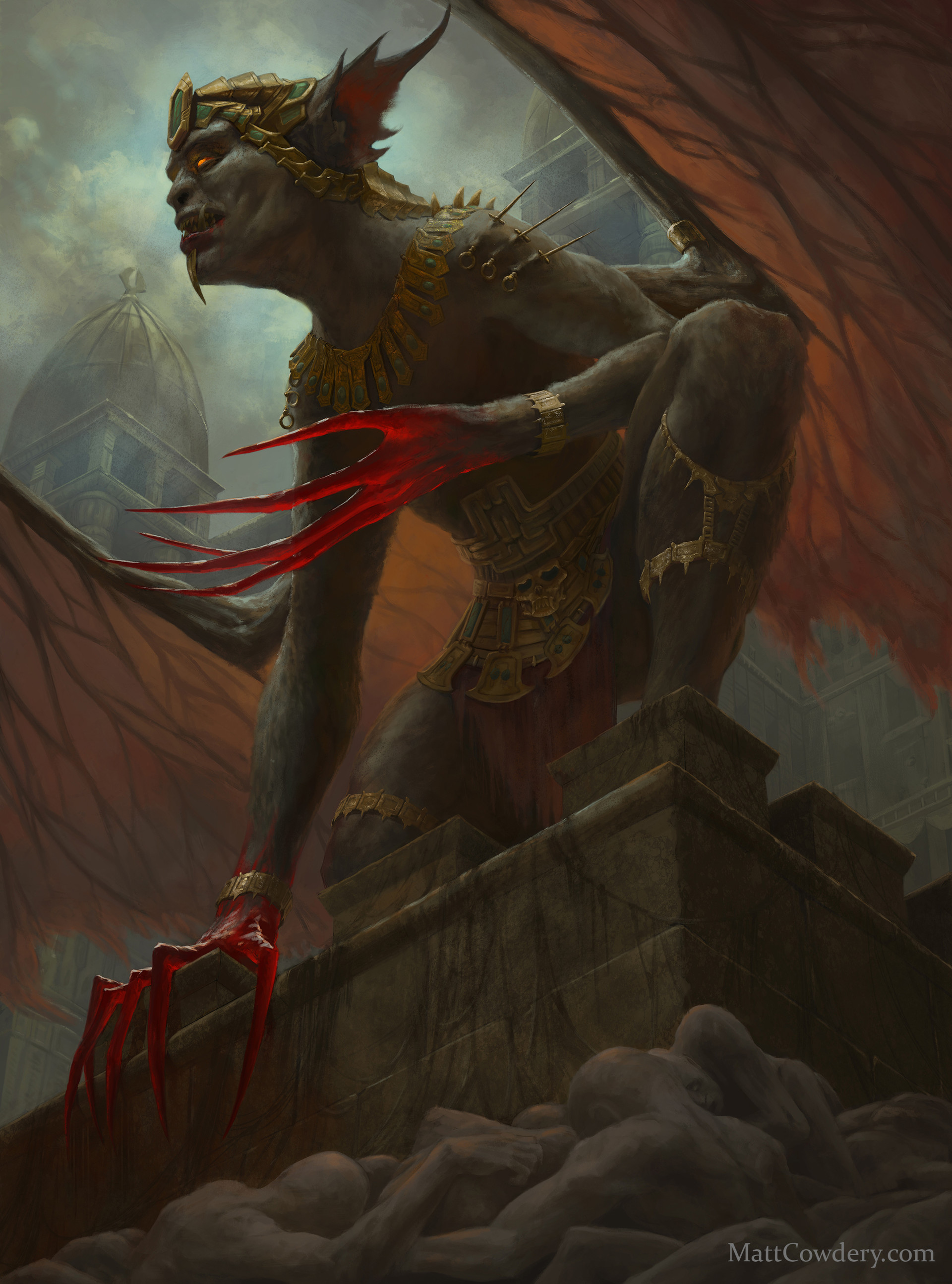 blood god artstation fantasy demon camazotz vampire artwork deviantart incubus arts cowdery matt mythical morkardfc prehistoric dark human nicklaus author