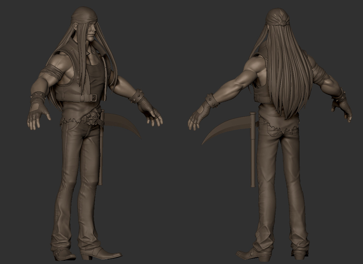 Making progress with the hair and weapon. 