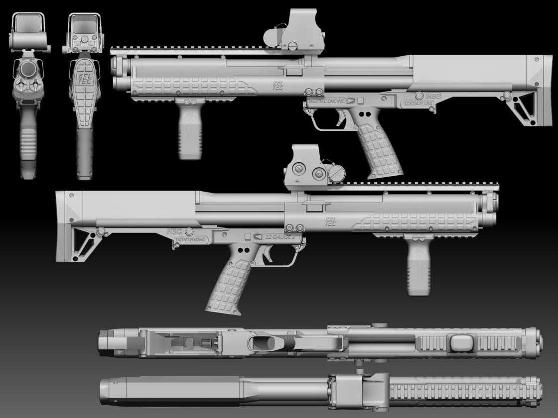 Enrico shin KELTEC KSG John Wick .Ver ZBrush Model