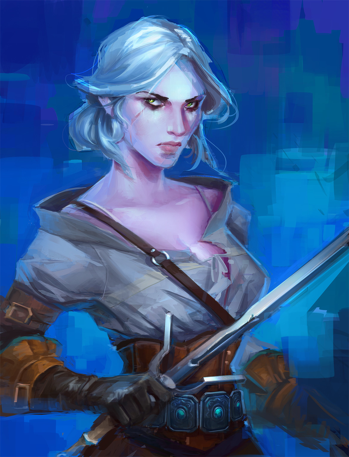 Artstation Ciri Witcher 3 Fan Art Alex Allen,Cute Cool Black Hair Anime Boys