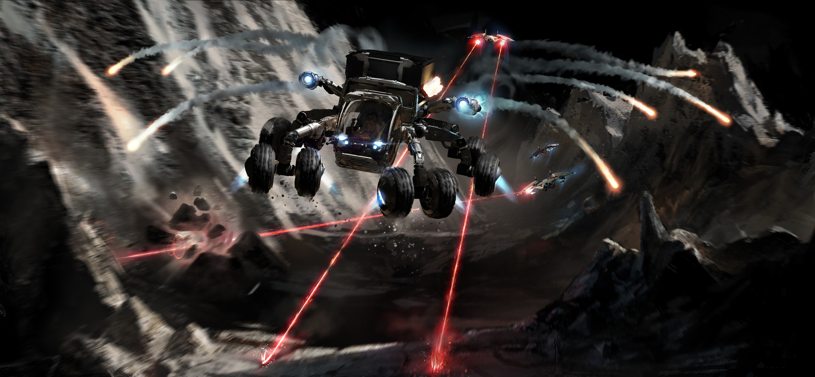 Chase on asteroid