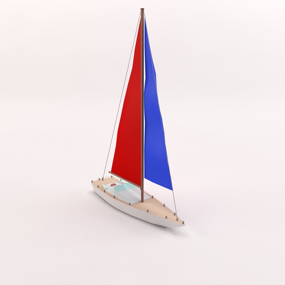 ArtStation - Cartoon low poly sailing yacht