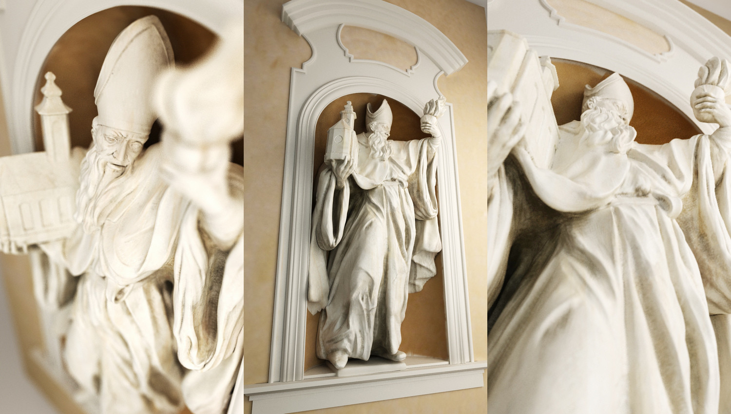 ArtStation St. Augustin 3d sculpture reconstruction and 3d print