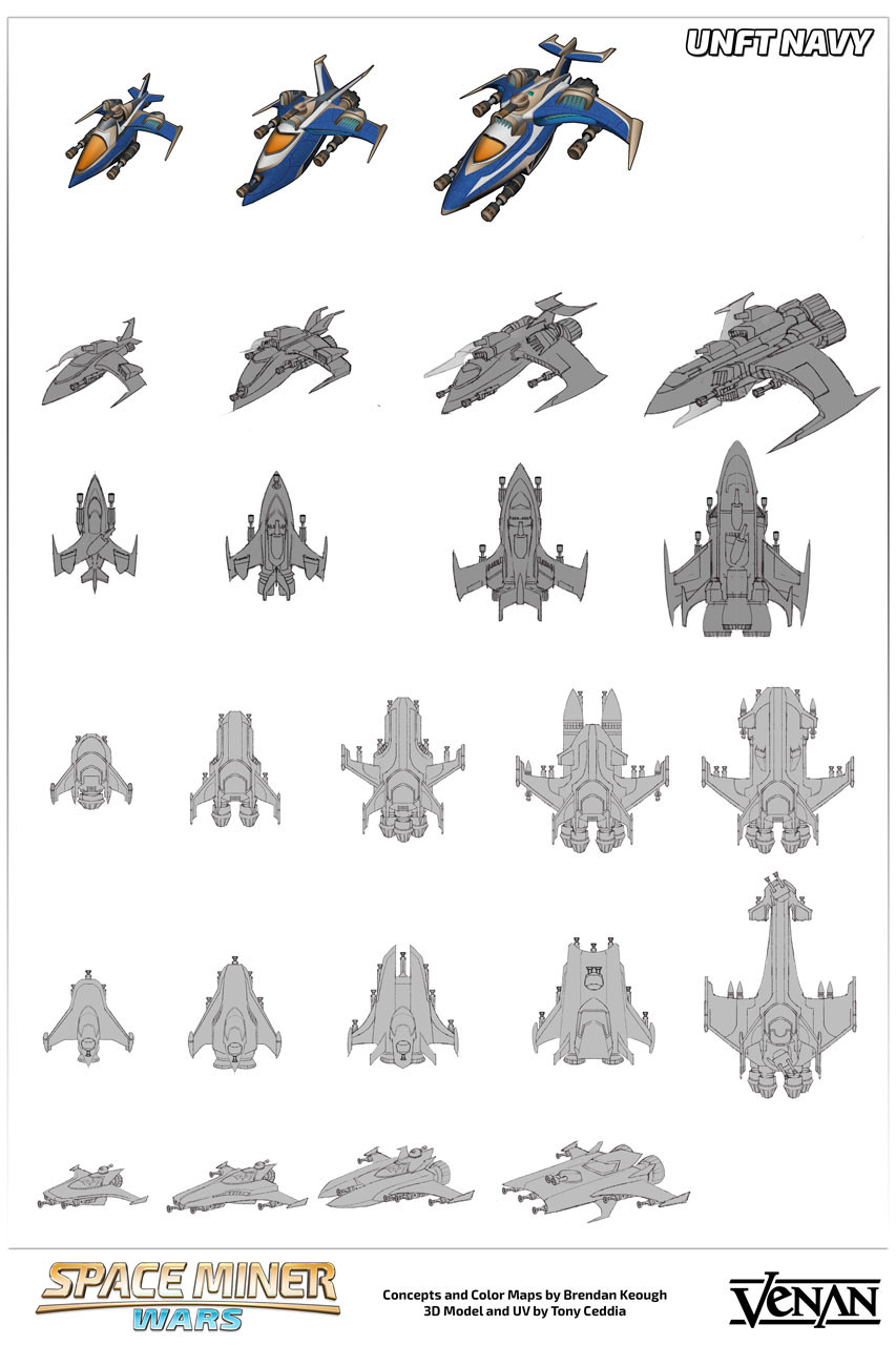ArtStation - Space Miner Wars Navy Ship Concept Art