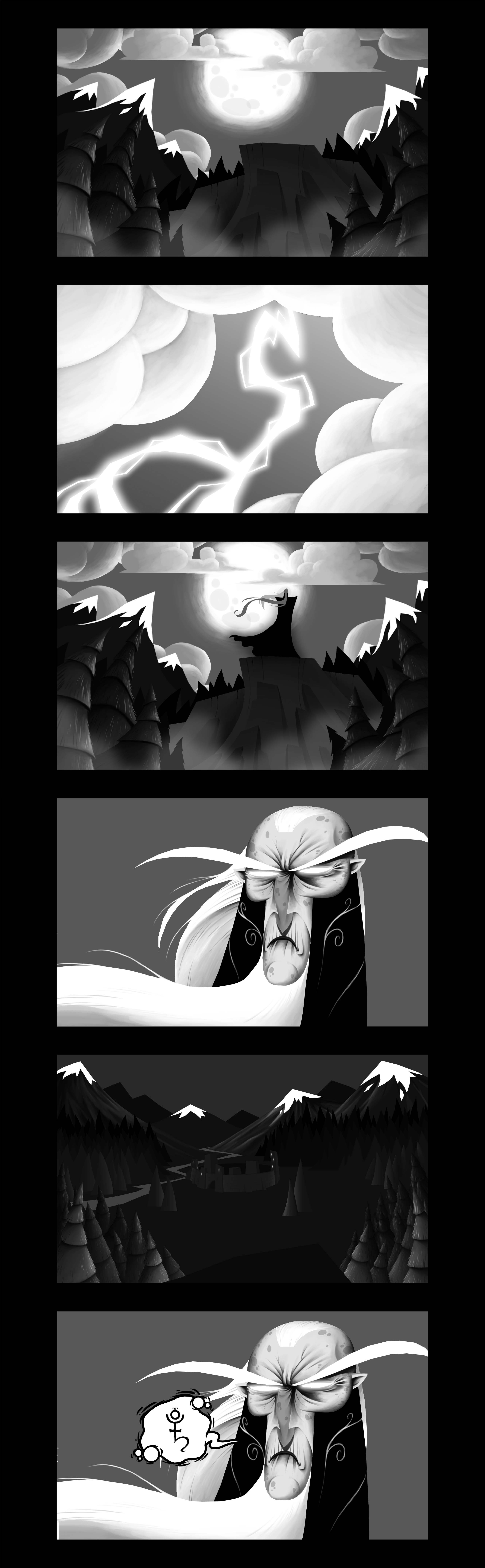 Alternate rendering of the panels from Pg. 1