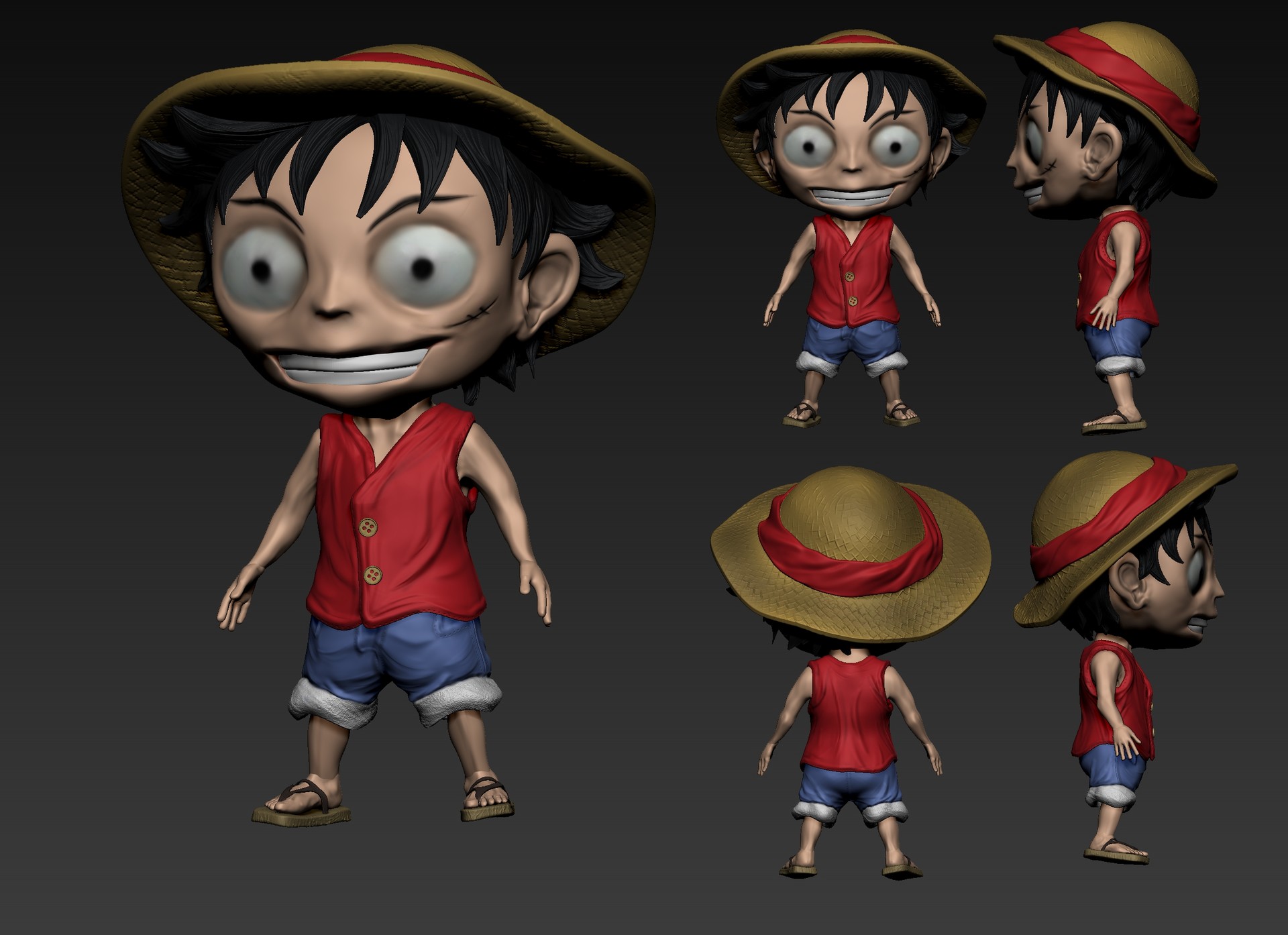 Artstation Chibi Luffy Onepiece Toni Rubio