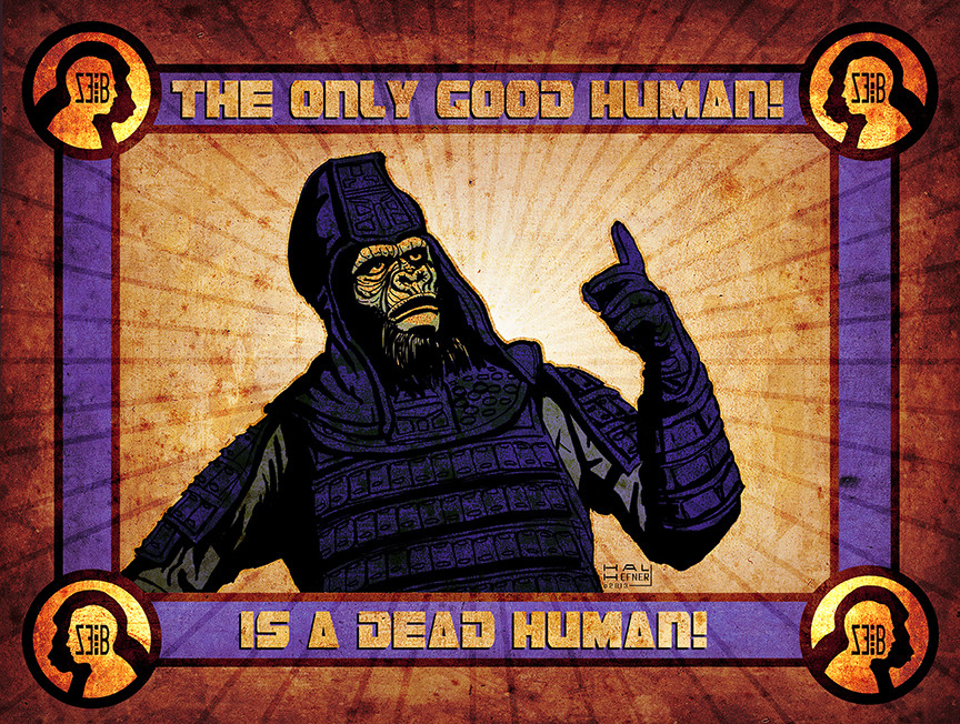 Artstation Planet Of The Apes Propaganda Poster Hal Hefner