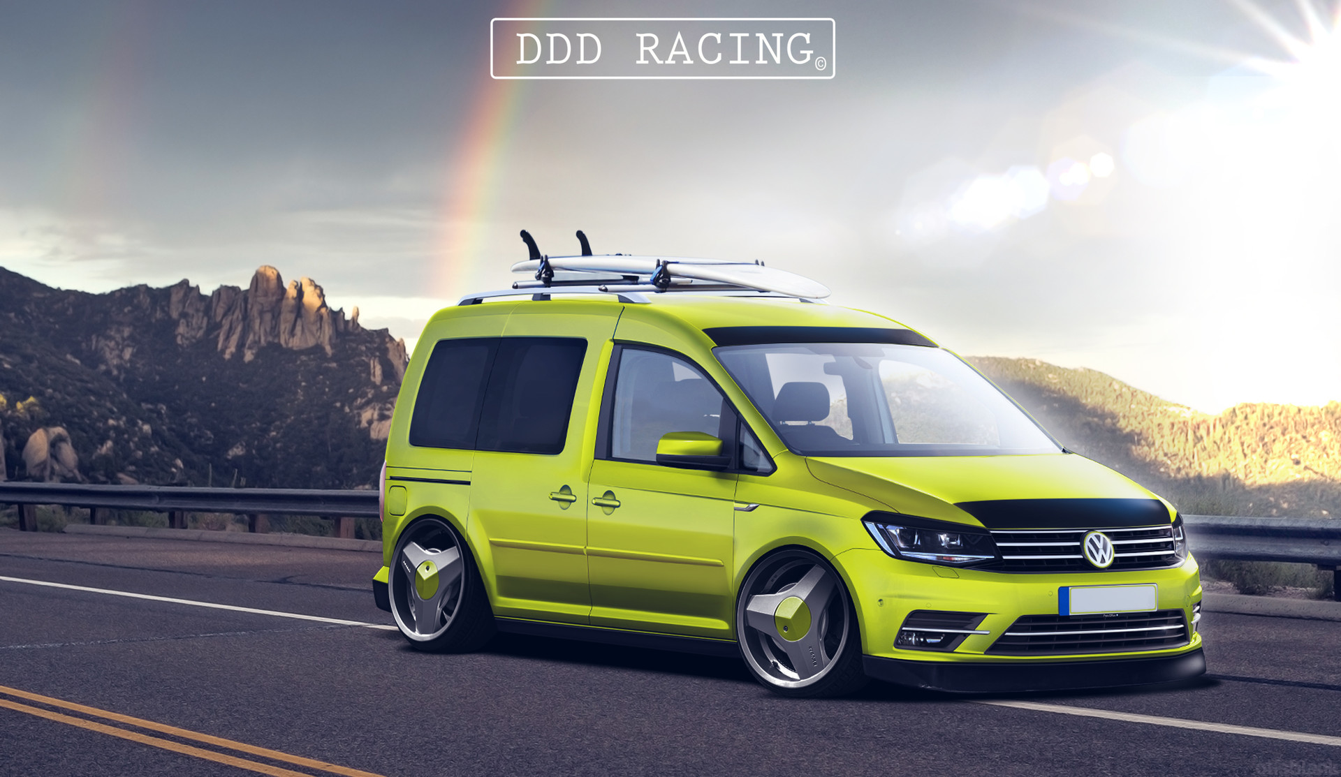 Volkswagen Caddy на пейзаже