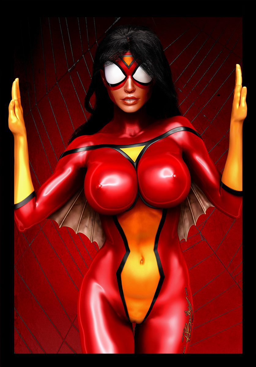 Spider Woman in Latex. A bit of an Homage to Adam Hughes and Milo Manara.