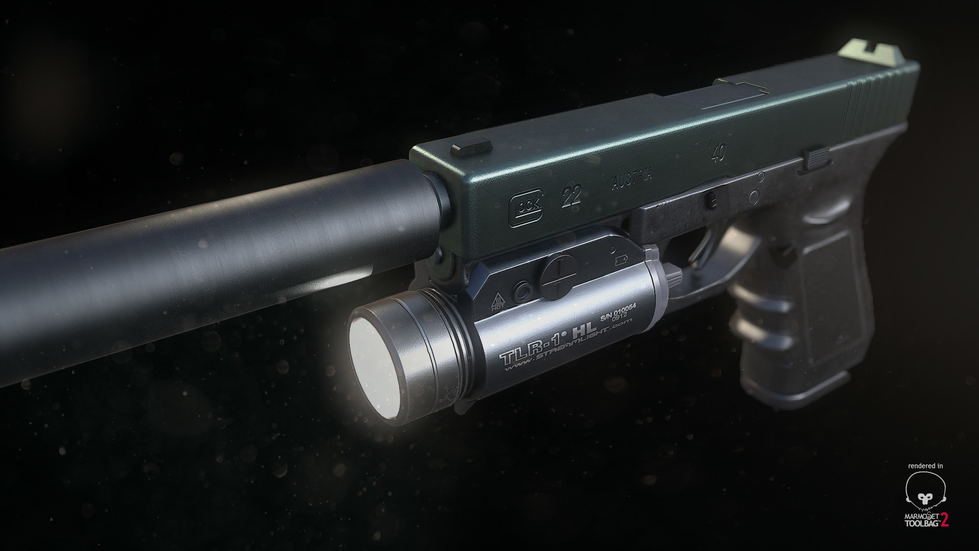 ArtStation - Glock 22 tactical with LED and Silencer