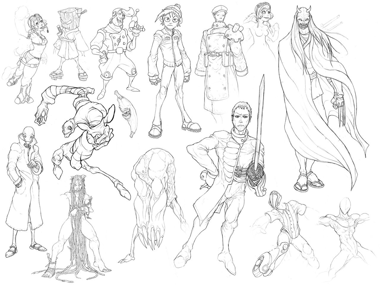 Скетчи карандашом персонажи из игр
