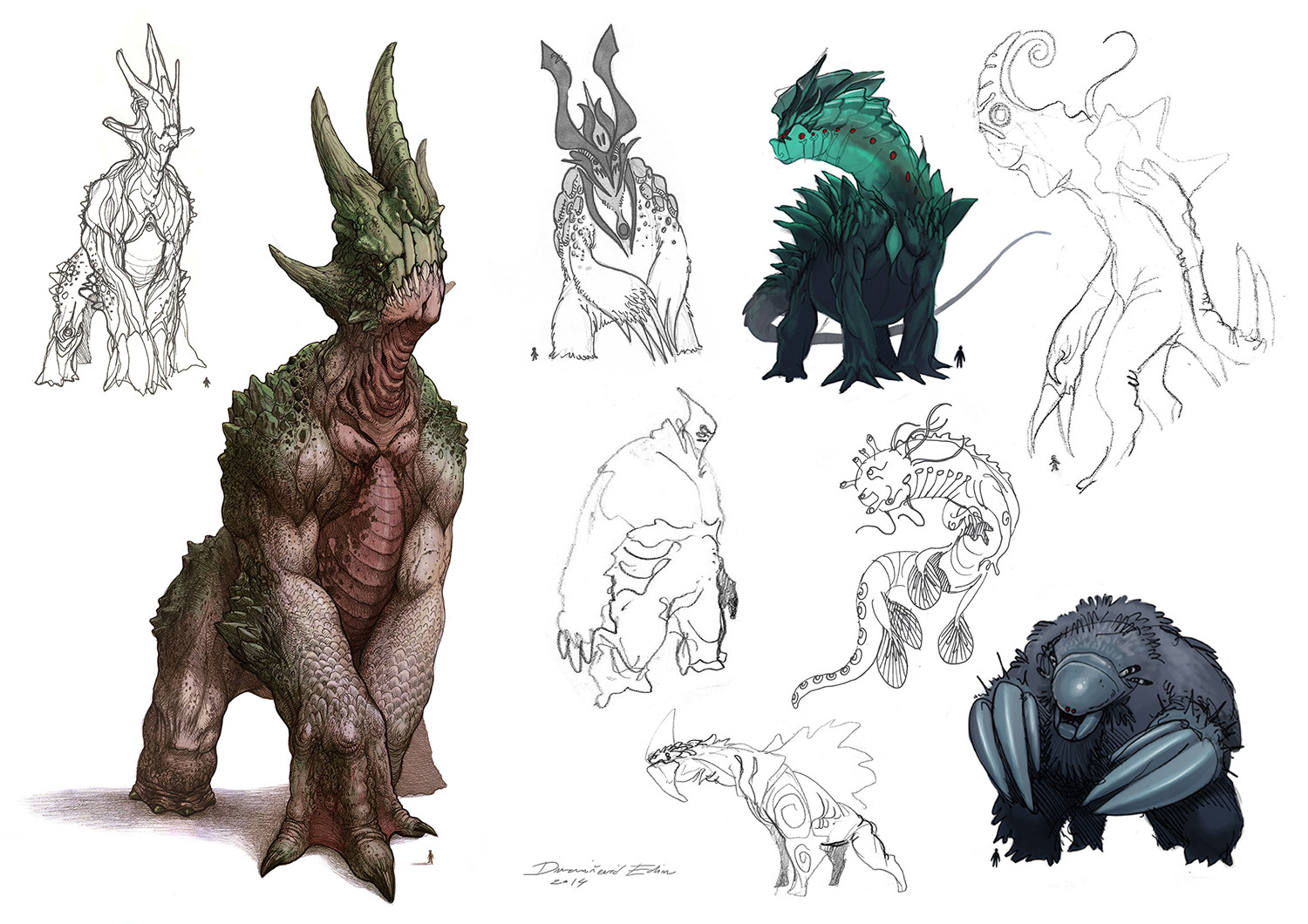 Different explorations of the creature
