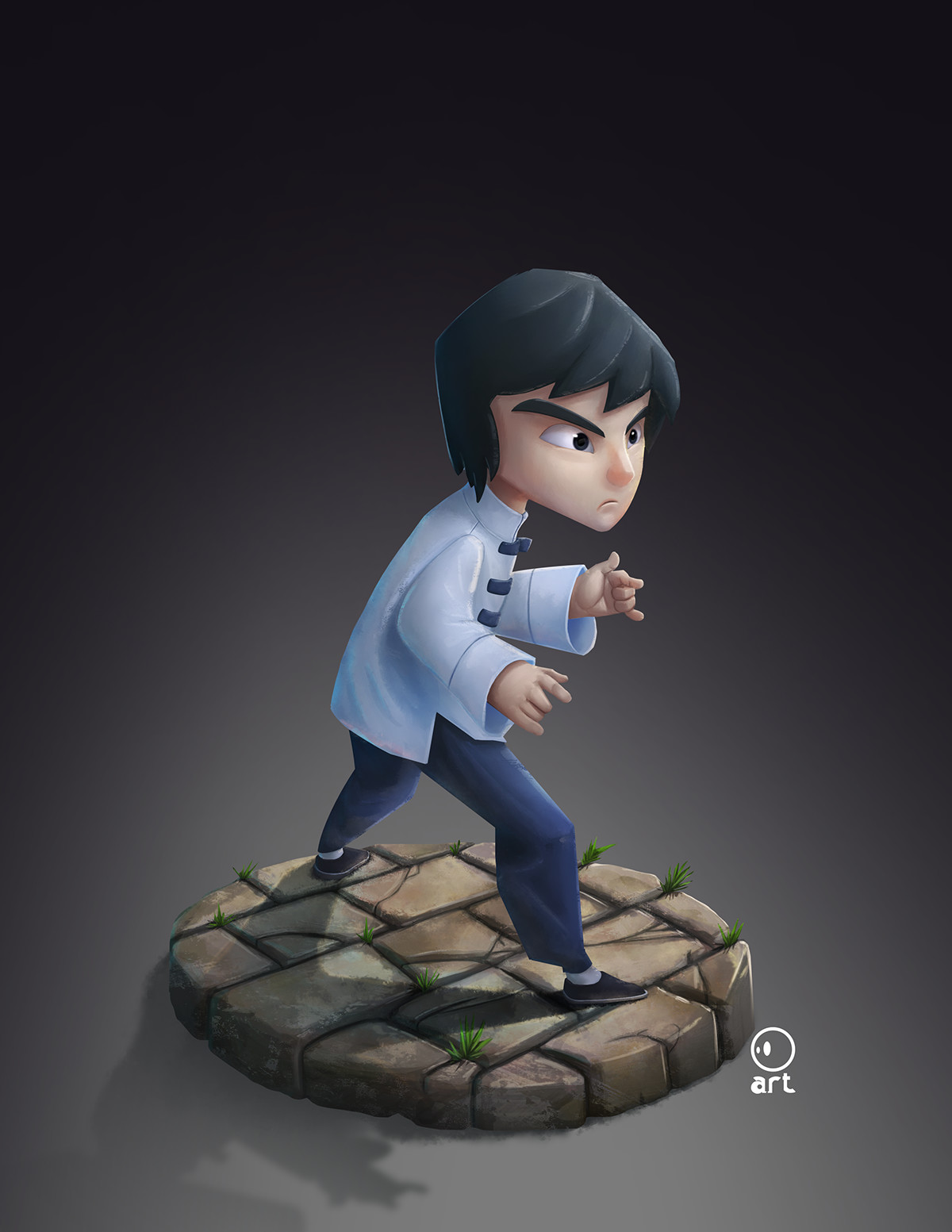 Artstation Bruce Lee Little Big Warrior Alvaro Vera