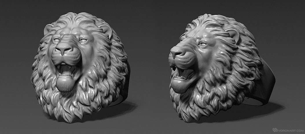 Aggressive lion outlet ring