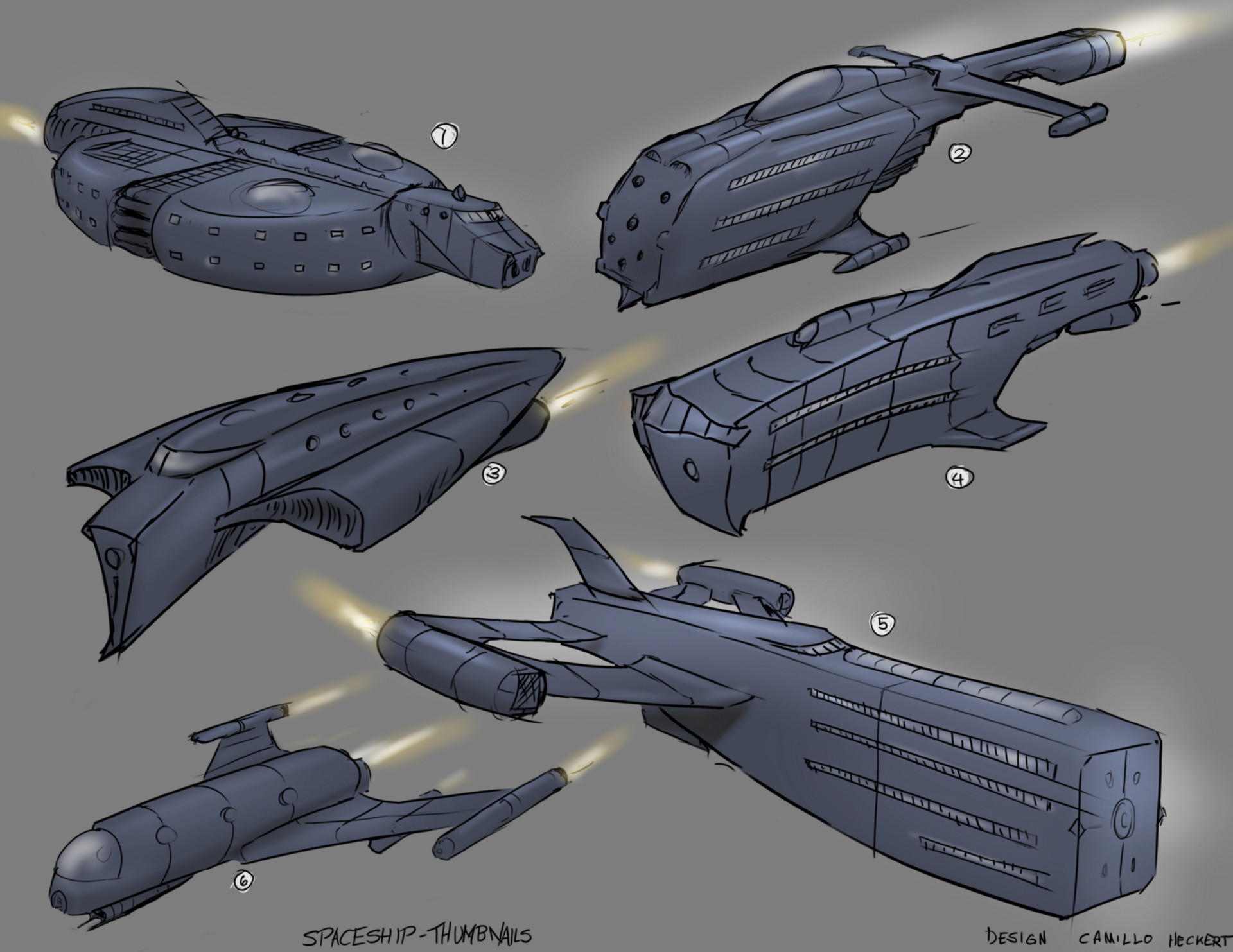 ArtStation - Spaceship Thumbnails