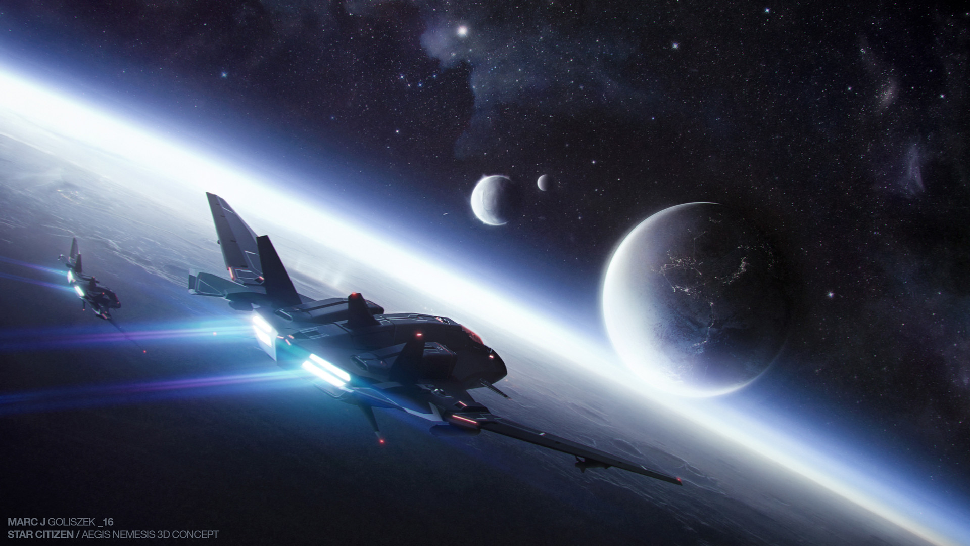 Star Citizen / Aegis Nemesis Spaceship 3D Concept.