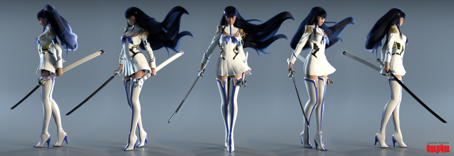 Artstation Kiryuin Satsuki Kill La Kill Gauthier Troalen