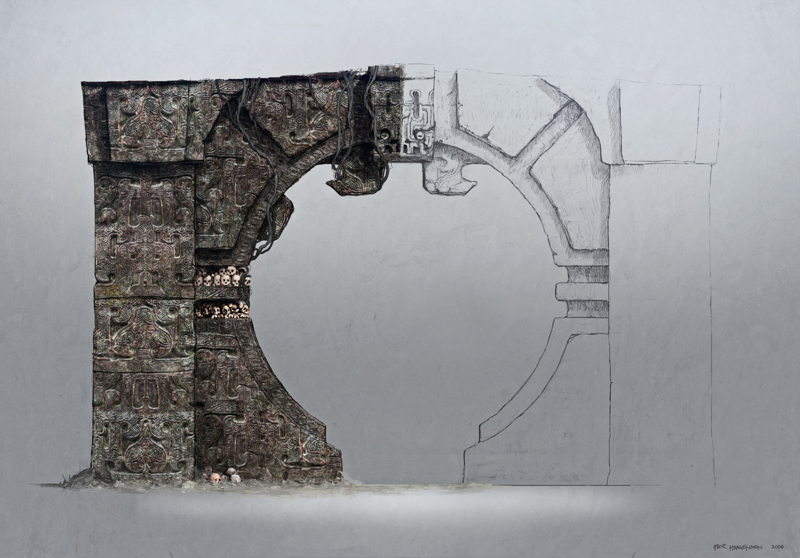 Khitan Doorway concept art for "Age of Conan: Rise of the Godslayer"