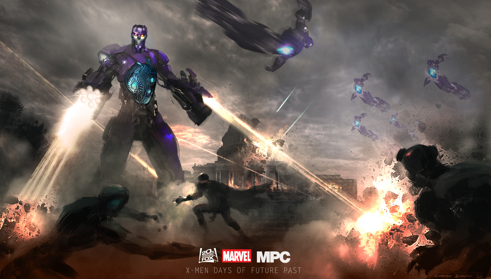 Artstation X Men Days Of Future Past Sentinels Attack Goran Bukvic