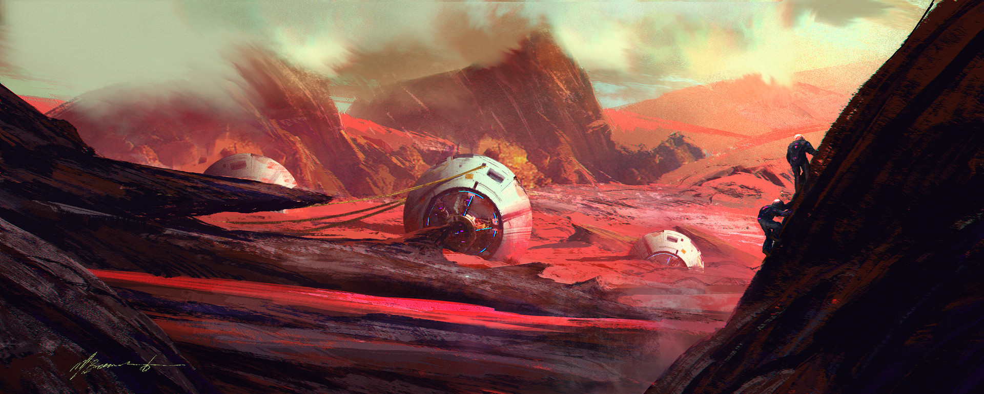 Artstation Martian Angkor Landing Michael Broussard